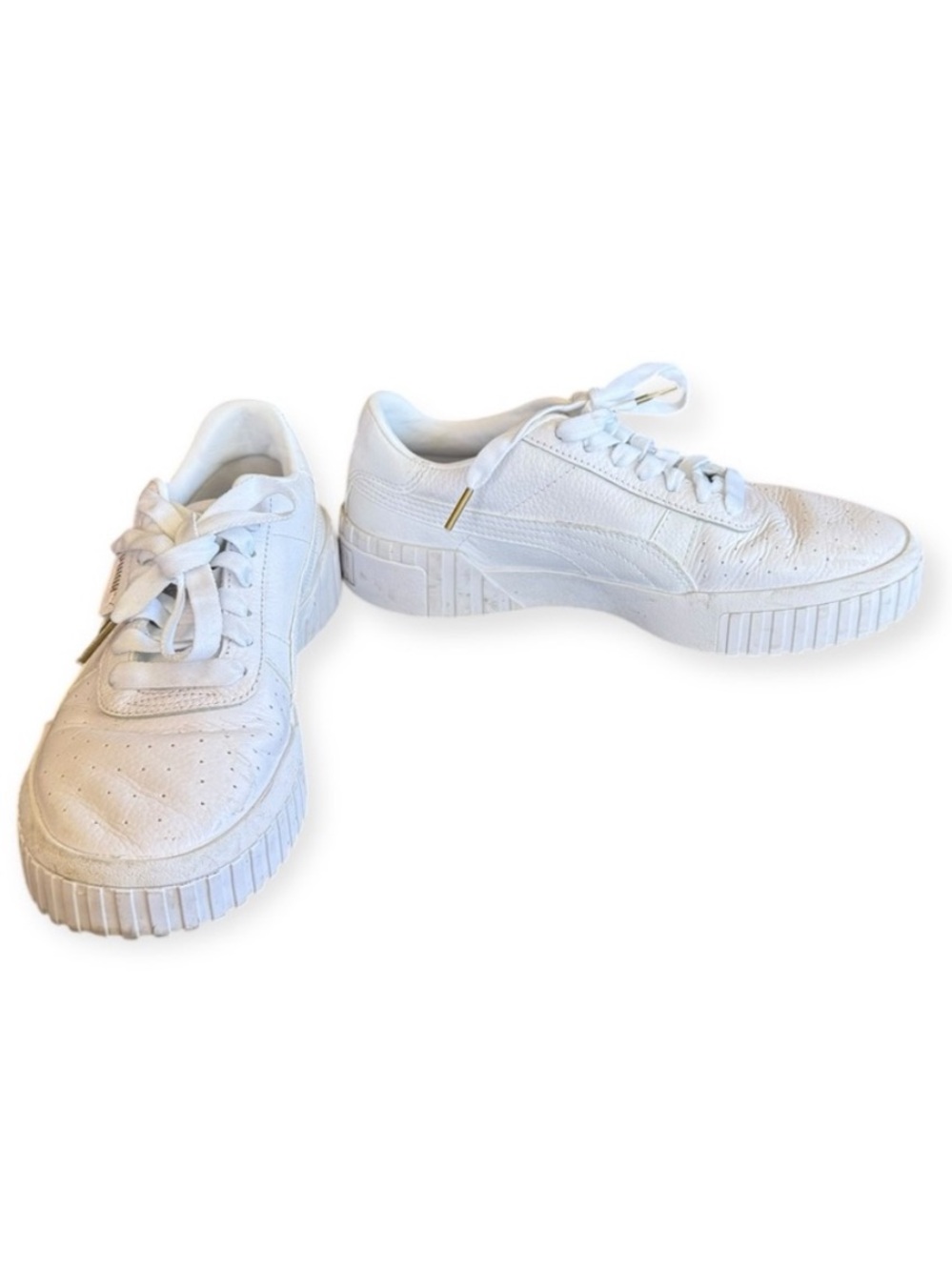 Leather Puma White Cali Women’s 80s Retro Low-Top Sneakers size 8